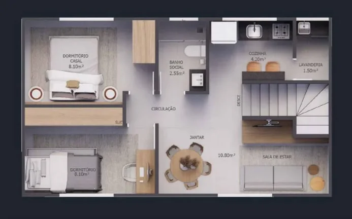 Imagem CASA COM 46.75 m² - CAIÇARA - PRAIA GRANDE SP