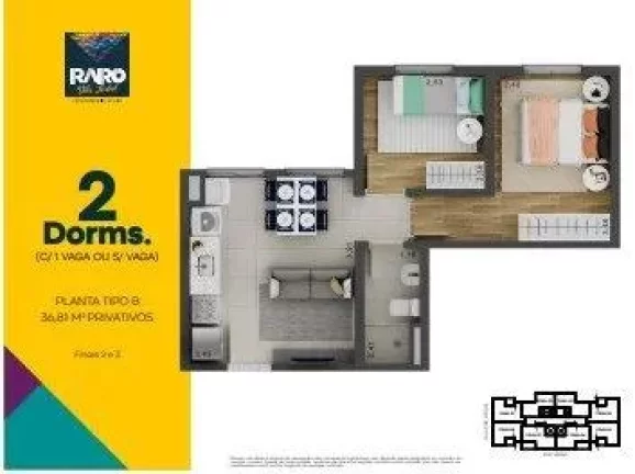 Imagem Apartamento à venda em Osasco, Pestana, com 2 quartos, 36m2