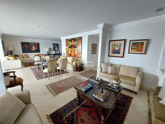 Imagem Apartamento mobiliado de 278m² 1 por andar, 3 suítes, andar alto e vista mar. Varanda gourmet clim