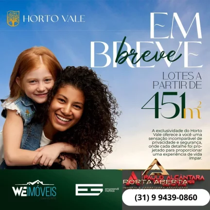 Lotes a partir de 450 m2 no Condomínio Fechado Horto Vale - COD 734