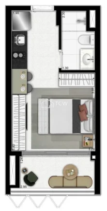 Imagem Apartamento 1 dorm com vaga