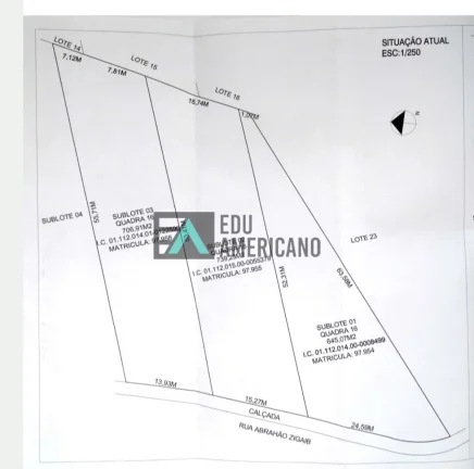 Imagem Terreno próximo a Juca Peçanha, bairro de alto padrão Vila santista Atibaia 2091m² ou 3 lotes separados 700m²