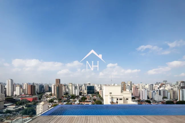Imagem Studio mobiliado de 49m com 1 dormitório, amplo terraço, área de serviço,1 vaga,Espaço Gourmet,Academia,Quadra de Squash,Piscina Aquecida,Playground