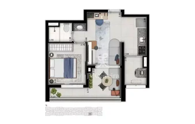 Imagem Apartamento com 1 dormitório para alugar, 45 m² por R$ 3.950,00/mês - Vila Sônia - São Paulo/SP