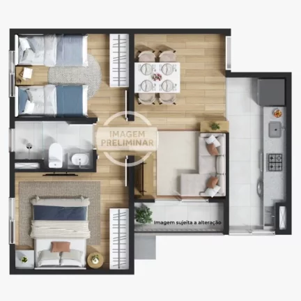 Imagem Apartamento com 2 dormitórios à venda, 41 m² por R$ 263.000,00 - Chácara Estância Paulista - Suzano/SP