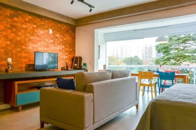 Imagem Apartamento novo. Lindo studio de 52M² - Brooklin. Mobiliado com moderna decoração. Possui vaga de garagem.