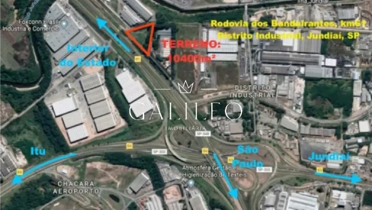 Imagem ALUGA Lote - Distrito Industrial, Jundiaí, defronte a rodovia dos bandeirantes Km61 - 10.400m² -