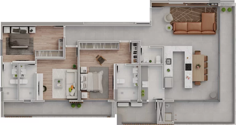 Imagem Apartamento com 3 dormitórios sendo 3 suítes e 3 vagas de garagem na Praia Brava em Itajaí/SC