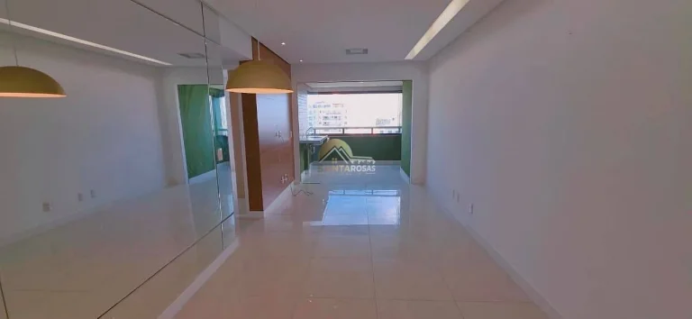 Imagem Alugo apartamento no Alphaville Salvador: 2/4 (1 suíte) nascente, varanda gourmet c/ cortina de vid