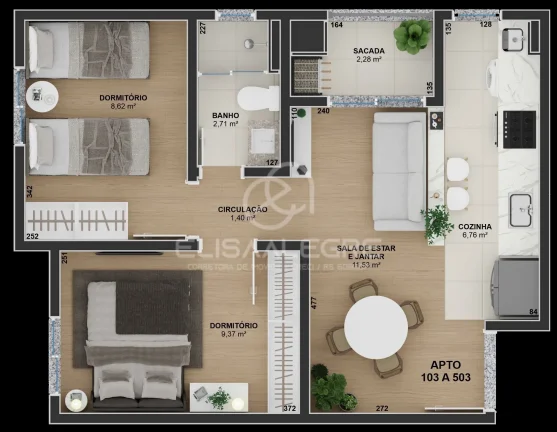 Imagem Sun Residencial - Apartamento na planta na Feitoria, São Leopoldo
