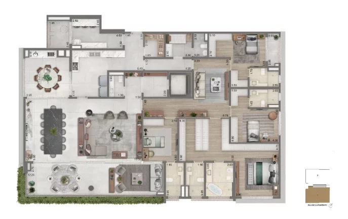 Imagem Oportunidade Única: Apartamento de Luxo no Condomínio Portrait - 4 quartos, 4 suítes, 5 banheiros, 4 vagas, 355m² em Ibirapuera, SP.