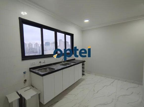 Imagem Studio 20 m² com dormitórios, sala e cozinha conjugados, 01 banheiro com Box e Gabinete.
