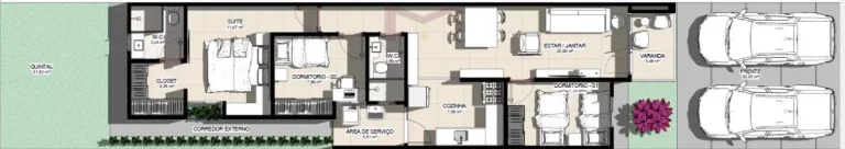 Imagem Casa 3/4 com suíte e closet
