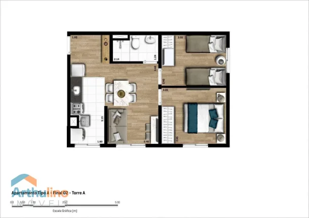 Imagem Apartamento 40 m², com 2 dormitórios, 1 vaga à venda, a partir de R$ 241.636 - Carapicuíba - Carapicuíba/SP
