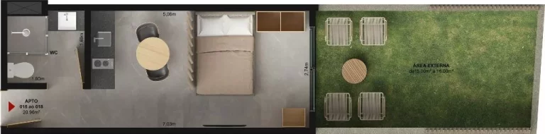 Imagem Studio à venda, 19 m² por R$ 417.164,99 - Bessa - João Pessoa/PB