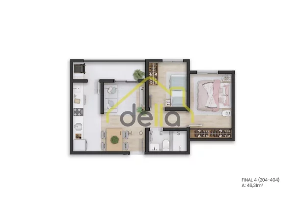 Imagem Home Club Localizado Apenas 11 Minutos A Pé do Terminal de Ônibus Pré lançamento no Bairro Itaum! * Torre única com 44 apartamentos e três opções de