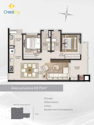 Imagem Apartamento à venda no bairro Tabuleiro dos Oliveiras - Itapema/SC