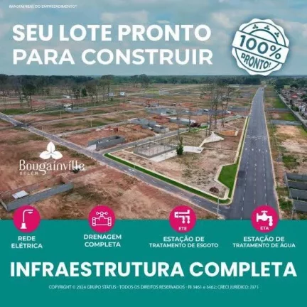 Imagem Bougainville Belém - Vendo Repasse de Lote Residencial de Esquina, Nascente