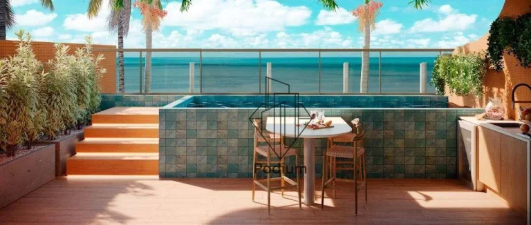 Imagem Apartamentos Térreo/Garden com piscina privativa e pé na areia da Praia do Bessa - AP2073