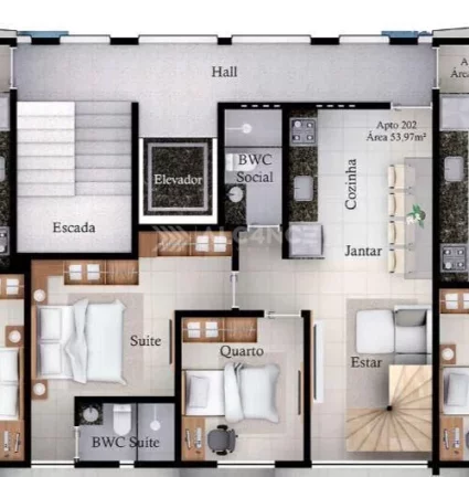 Imagem Cobertura Duplex - 2 Quartos - 1 Suíte - 82 m² - Bancários, João Pessoa/PB