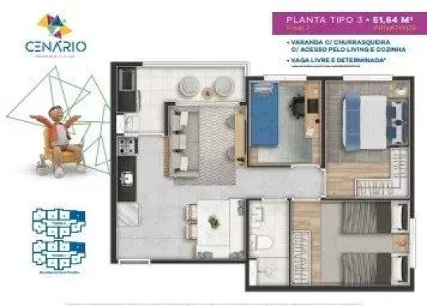 Imagem Apartamento com 2 quartos, 51m2, à venda em Osasco, Ayrosa