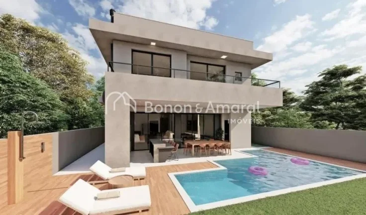 Imagem Excelente casa em construção à venda no Condomínio Arborais, em Campinas/SP. Com um projeto mode...