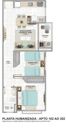 Imagem Apartamento à Venda em Serraria, São José - 2 Quartos, 65m²