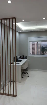 Imagem Apartamento 90 M², 3Q, 1 Suíte, 2 Banheiros, 1 Vaga, Semi-mobiliado, Luminárias, Led, Cozinha com ilha.