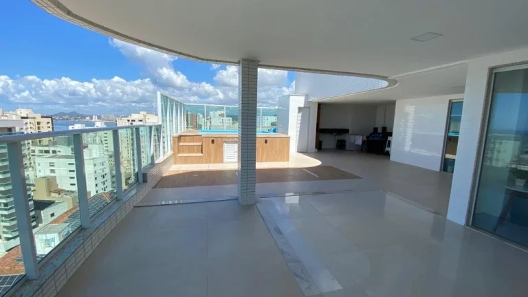 Imagem Cobertura Linear, 04 Quartos, 02 Suites, Area de Lazer, Jacuzzi, 03 Vagas de Garagem, Vista p/ o Mar, Praia do Morro, Guarapari - ES
