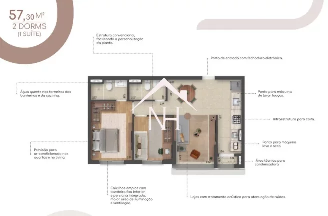 Imagem Apartamento de 57m na Vila Mariana c/2 dormitórios (1 suíte),piscina,lounge externo,quadra,brinquedoteca,churrasqueira,coworking,pet place,2 vagas