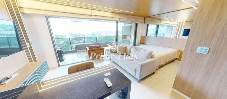Imagem Flat disponível para locação no VHouse Faria Lima, com 46m², 1 dormitório e 1 vaga