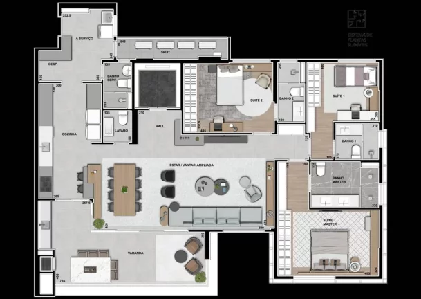 Imagem Authentique Plaenge - Apartamentos 193m² Com 3 Suítes Em Cuiabá