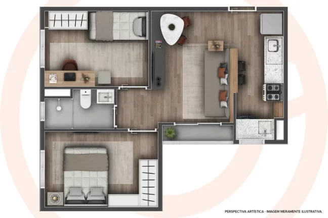 Imagem Apartamento à venda na Vila Ipiranga, Mogi das Cruzes-SP: 2 quartos, 1 banheiro, 1 vaga - Condomínio Viverde Moi das Cruzes!