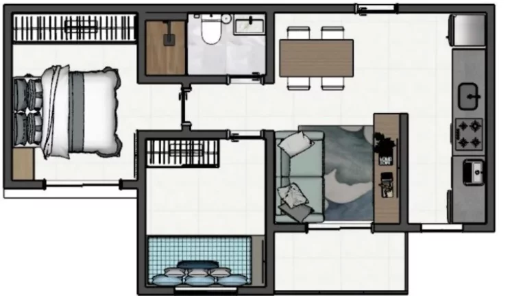 Imagem Apartamento à venda em Parque Novo Oratório, Santo André-SP: 2 quartos, 1 banheiro, 1 vaga, 44m² - Minha Casa Minha Vida!