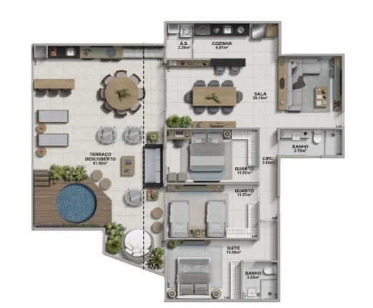 Imagem Cobertura de Luxo à Venda no Recreio dos Bandeirantes, Rio de Janeiro - 3 Quartos, 1 Suíte, 3 Vagas - 108,82m²