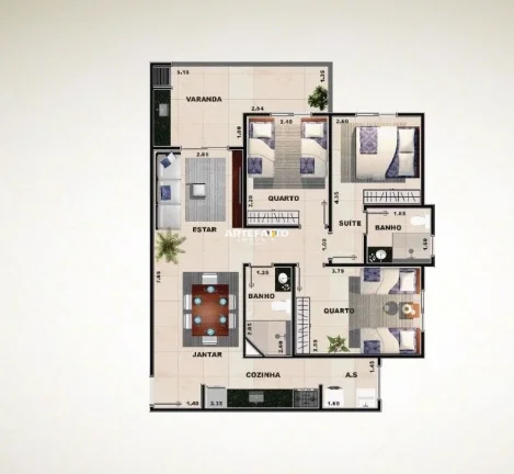 Imagem Excelente Apartamento a venda com 3 dormitórios e 2 vagas no Centro de Ubatuba