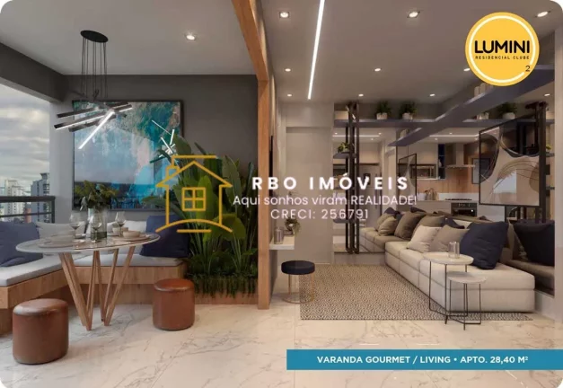 Imagem LUMINI RESIDENCIAL CLUBE 2 - Carapicuíba 1 e 2dormitórios de 28,40m² a 40m²