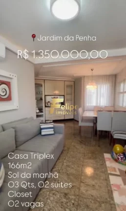 Imagem BELÍSSIMA CASA TRIPLEX DE 03 QUARTOS, SENDO 01 SUÍTE, SOL DA MANHÃ, À VENDA EM JARDIM DA PENHA, VITÓRIA/ES!
