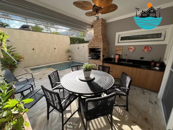 Imagem Casa de Temporada em Juquehy - Casa em condomínio, 3 suítes, 600metros da praia, 2 vagas, piscina privativa max. 8 pessoas | Juquehy Imobiliária