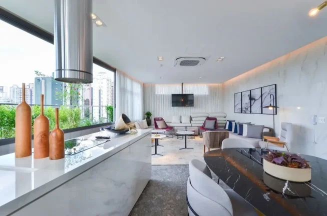 Imagem Studio 24M², 1Q, 1 Banheiro, Academia, Piscina, Churrasqueira, Salão de Festas, Espaço Gourmet, Lavanderia Coletiva, Coworking, Espaço Família.