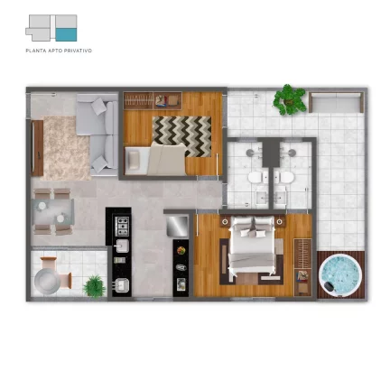 Imagem Apartamento 02 Quartos, sendo 01 suíte - Apto 601 - Coração Eucarístico