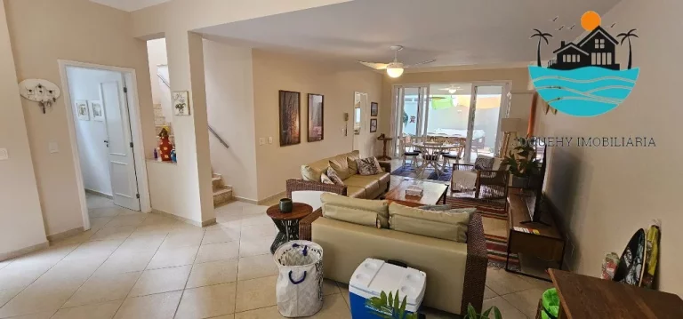 Imagem Casa em condomínio para locação em Juquehy com 4 suítes, piscina coletiva, serv. praia, 150m da praia - Acomodação 10 pessoas | Juquehy Imobiliária