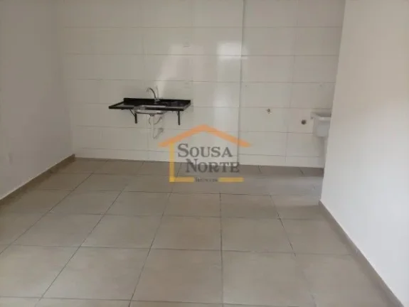 Imagem Apartamento com 42,28m², 2 dormitórios, banheiro, sala com varanda, cozinha e área de serviço. O...