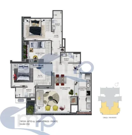 Imagem Apartamento á venda com 3 dormitórios no Predial em Torres/RS