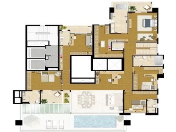 Imagem Apartamento de luxo no Edifício Josephine Baker, Jardim Anália Franco, São Paulo-SP: 5 quartos, 4 suítes, 5 banheiros, 6 vagas de garagem, 326m² de área.
