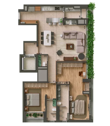 Imagem Cobertura Penthouse com 304 m2, 3 suítes e 3 vagas a venda no Brooklin, São Paulo