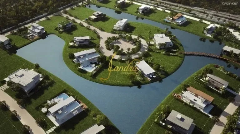 Imagem Proejto em andamento de um sobrado no Sense em um lote e meio beira lago