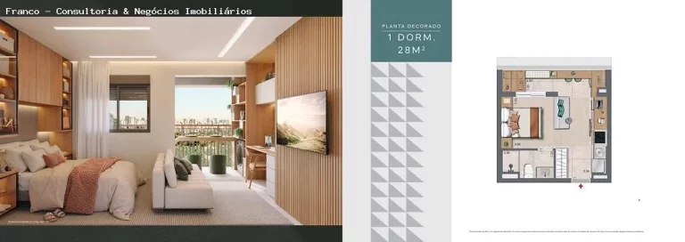 Imagem Apartamento para Venda em São Paulo, Brooklin Paulista, 2 dormitórios, 1 banheiro