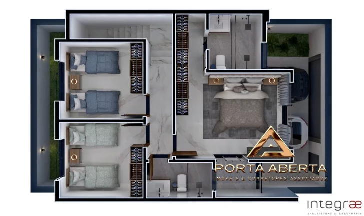 Imagem Casas Duplex 3 Quartos, sendo 1 suite - Belvedere - COD 1383