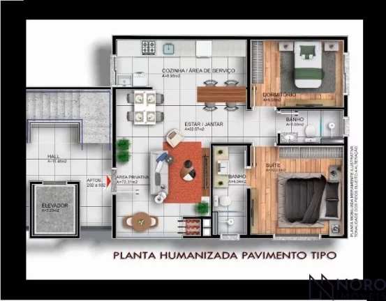 Imagem Apartamento 2 dormitório com 1 Suíte com Box para 2 carros